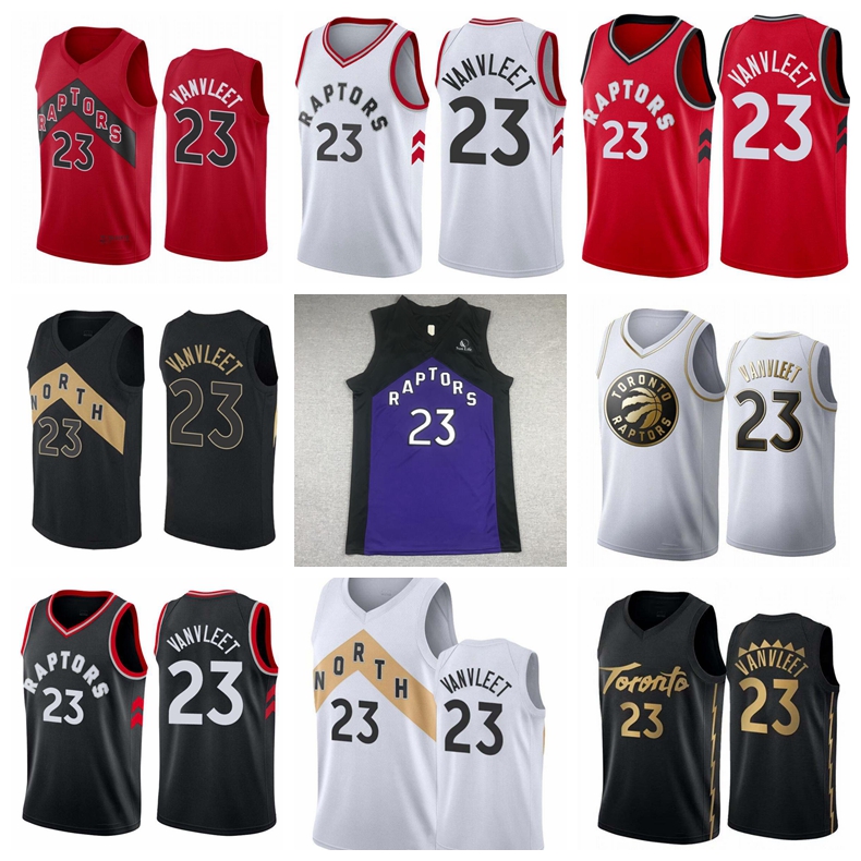 

Fred Vanvleet Toronto Raptors basketball jersey for a core player;Swing players sew and embroider jerseys., Black;red