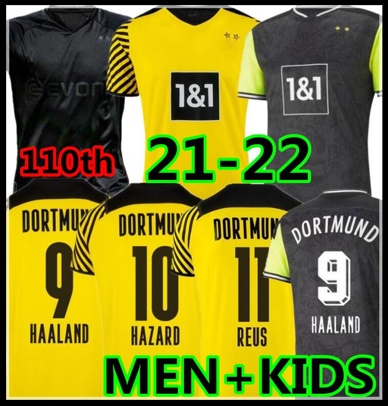 

2021 2022 HAALAND REUS dortmund soccer jersey 20 21 22 football shirts 1990 Limited Edition BELLINGHAM SANCHO HUMMELS BRANDT men + kids kit, Black;yellow