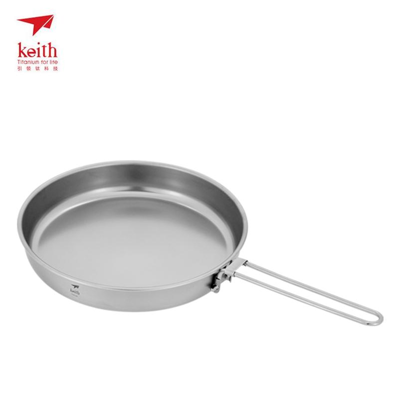 

Titanium Non-stick Pan Pot Household Small Frying With Folding Handle Universal Induction Cooker Gas Stove Outdoor 1L Ti6034 Pans