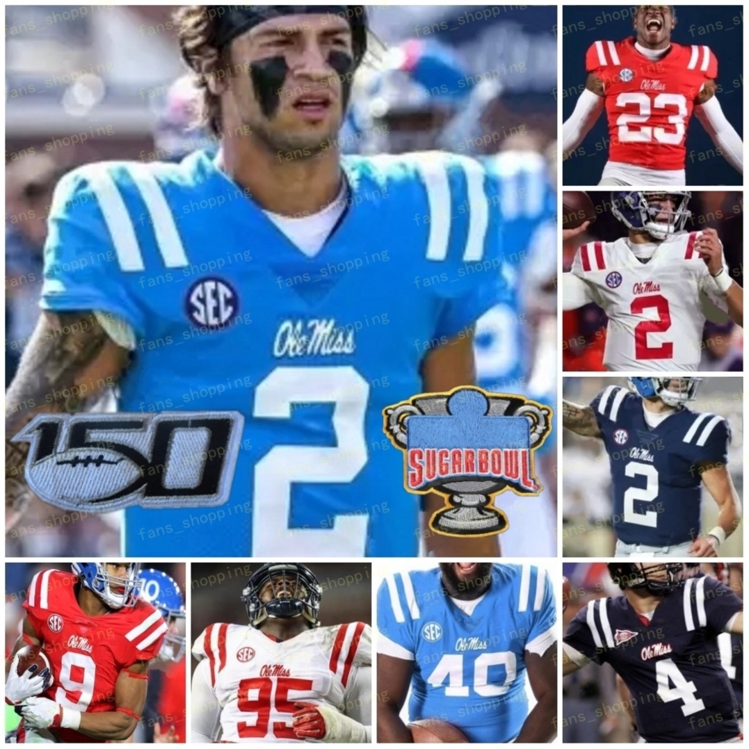 

Custom Sugar Bowl Ole Miss Rebels Football Jersey NCAA College John Rhys Plumlee Matt Corral Snoop Conner Drummond Manning A.J. BROWN Ealy D.K. Metcalf Henry Parrish Jr., As