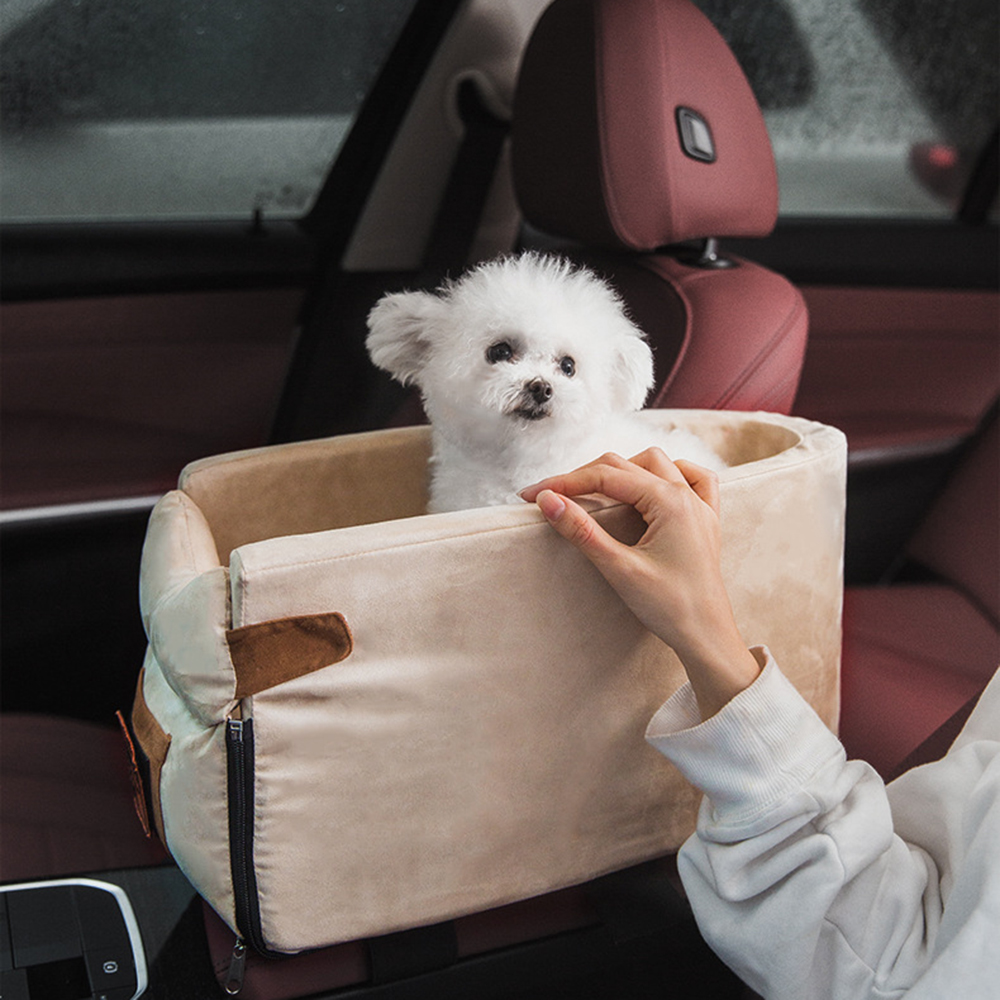 

Puppy Cat Bed for Car Portabe Dog Bed Trave Dog Carrier Protector for Sam Dogs Safety Car Centra Contro Pet Seat Chihuahua, Pink