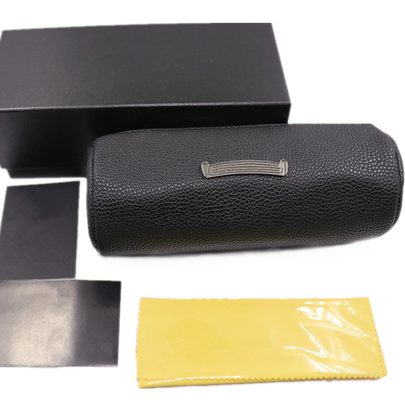 

Luxury Designer Retro-Vintage Silver Glasses Case Full-Sets Sunglasses Spectacles Leather Zipper Packing Box Cloth Bag Statements for Origina GOGGLES