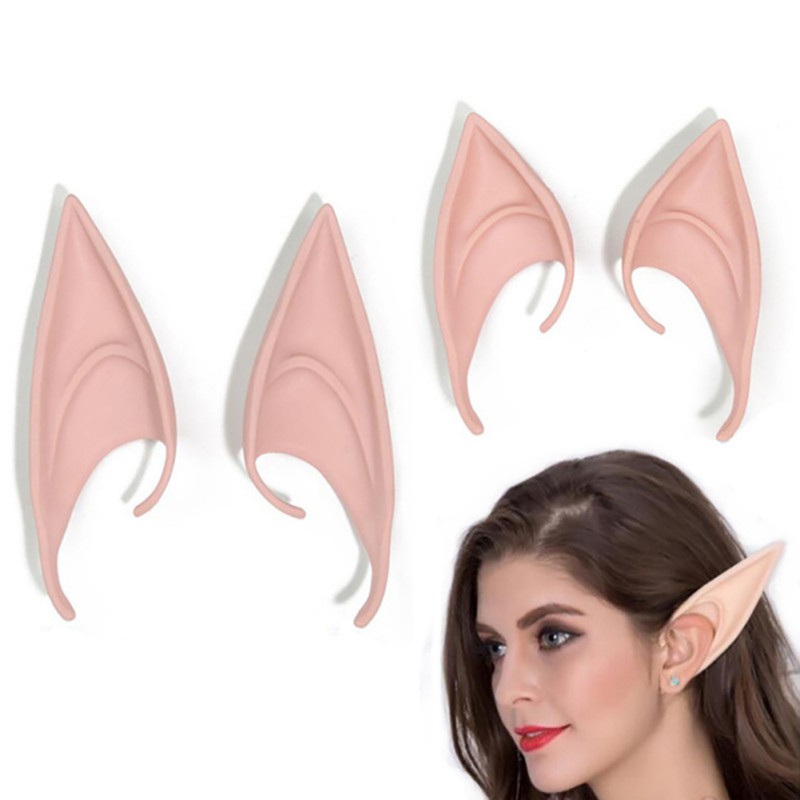

1Pair Mysterious Angel Elf Ears Fairy Cosplay Accessories Halloween Christmas Party Latex Soft Pointed Tips False Ears Props New