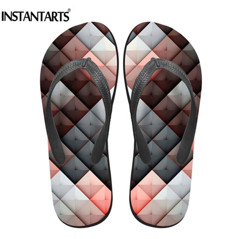 

Slippers INSTANTARTS Est Flip Flops For Women Summer Beach Lady Soft Rubber Home Breath Lightweight Girls Non-slip Flipflops, Black