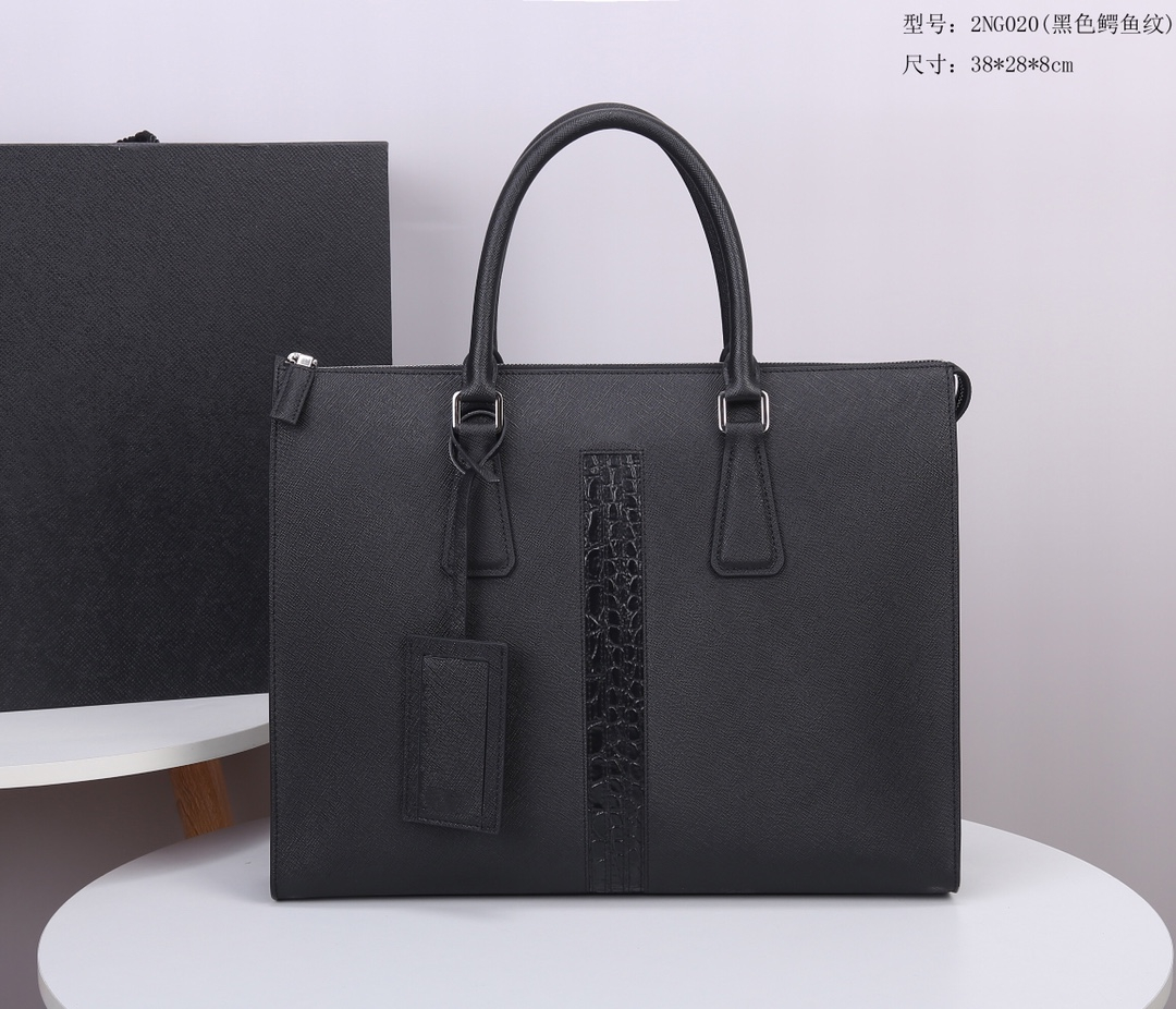 

2021 men's leather designer with striped briefcase, high-quality large-capacity laptop bag, retro fashion waterproof handbag, office casual, four colors available, Blue