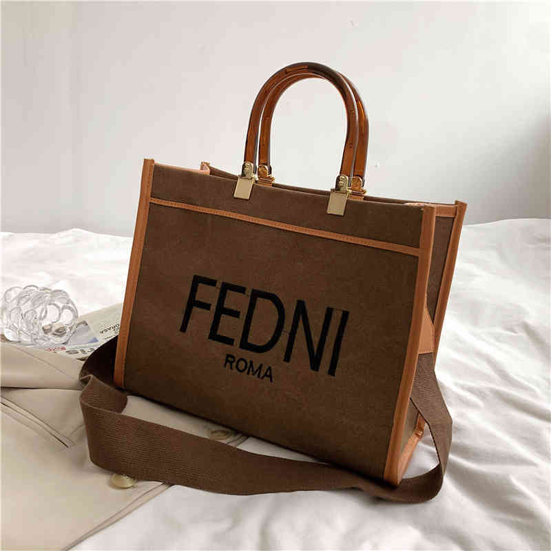 

Discount version simple women's winter winter new versatile sling shoulder bag large capacity portable Canvas Tote Handbags, Khaki