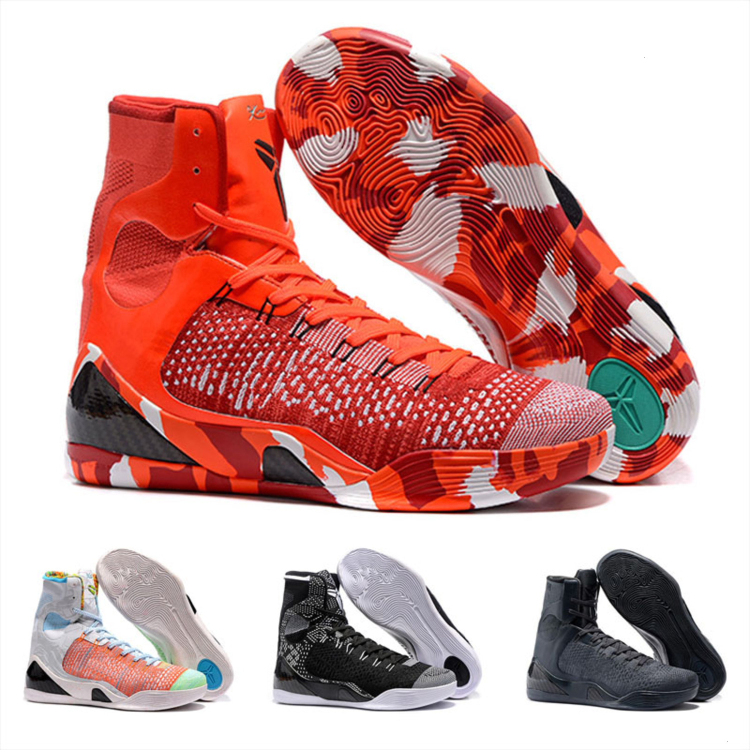 

IX Elite Black Mamba Day Blackout Camo Kids Mens Shoes Never Give Up Forever 24 MVP Basket ball High Top Sports Sneakers