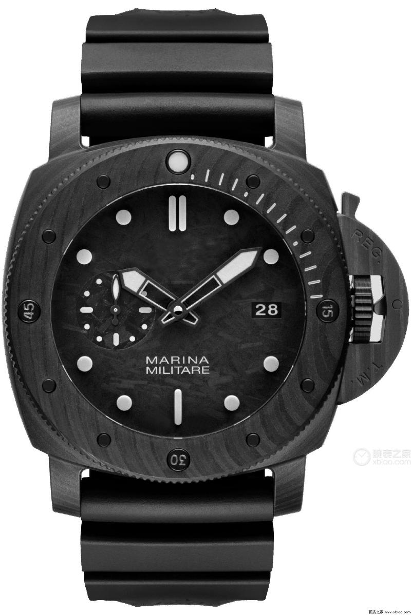 

Classic Men Automatic Mechanical Black Stainless Steel Carbotech Carbon Fibre Rubber Luminous 3 Days Power 47MM Watch Wristwatches, Canvas leather