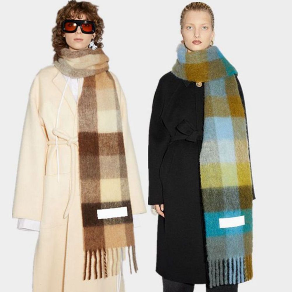 

AC Studio Thickened Plaid Women's Scarf Shawl Acne Warm Wrap Pashmina Blanket Cashmere Europe Autumn And Winter