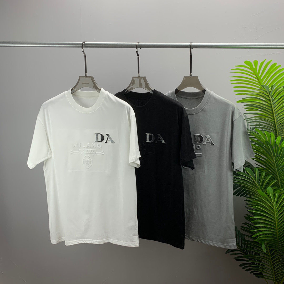 

22SS Designer Letter Printed T Shirts Tee Fashion Sweatshirt High Street Short Sleeve Summer Casual T-Shirt Breathable Men Women Crew Neck Tees Dresses for Women 9-602, Black