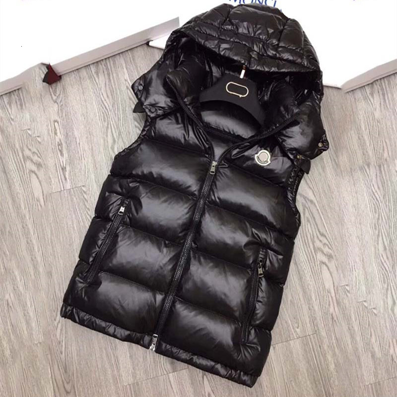 

Down Coat in Autumn and Winter, Mongolia's Vest for Men Women, Hooded Couples, Thickened , Large Waistcoat Outside Wear, Black