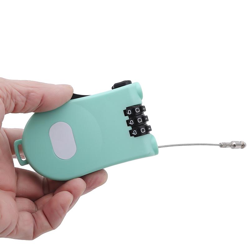 

Bike Locks 2021 Top Sell Blue Retractable 3-Digit Combination Cable Padlock Code Luggage Lock Travel