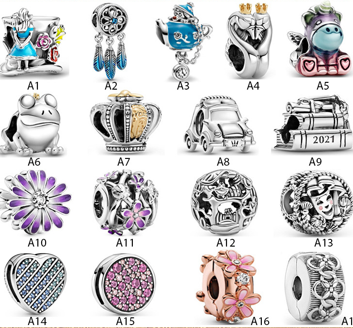 

New Arrival 925 Sterling Silver New Dreamcatcher Blue Unicorn Beads beads DIY Fit Original European Charm Bracelet Fashion Women Jewelry Accessories, Bronze;silver