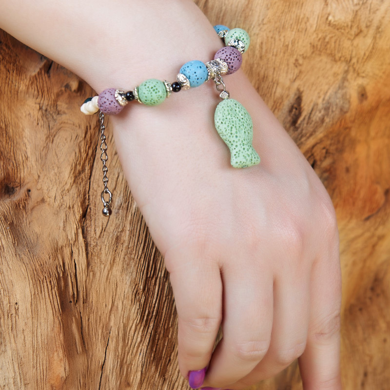 

Handmade Bohemia Rope Braided Lava Stone Beads strand Bracelet Friendship Bracelets Adjustable Essential Oil Diffuser Women Jewelry Gift
