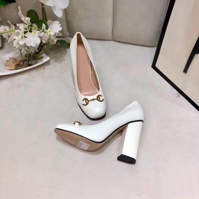 

Designer cowhide lady heels shoes Sexy Bar Banquet heeled boat luxury Super high heel metal Leather women Dress 34-41, White