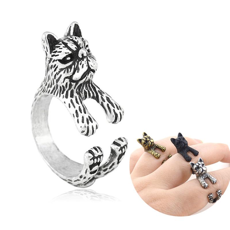 

Cluster Rings Drop Vintage Short Hair Persian Anillos Garfield Cat Anel Boho Couple For Women Men Jewelry Friend Aneis