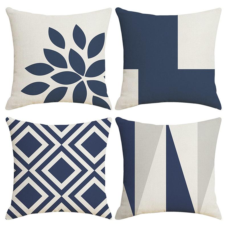

Pillow Case 4 PCS Nordic Geometric Abstract Pillowcase Linen Cover Home Decor Square Cushion Printing