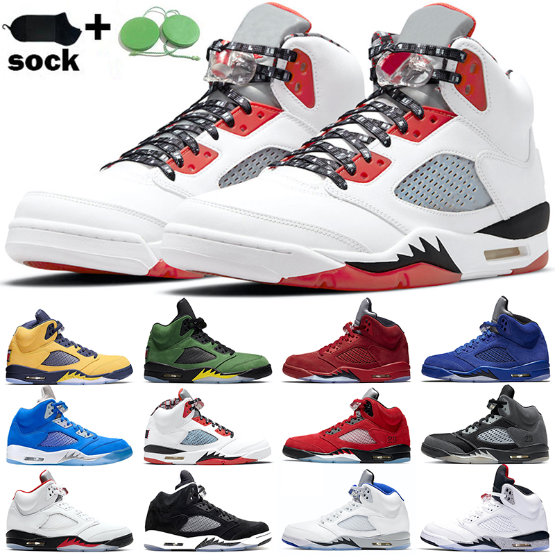 

Jumpman 5 Men Basketball Shoes 5s Quai 54 Bluebird Raging Bull Stealth 2.0 Anthracite Oreo What The Fire Red Blue Suede Oregon Michigan Mens Sneakers Sports Size 40-47, #9 alternate bel-air 40-47