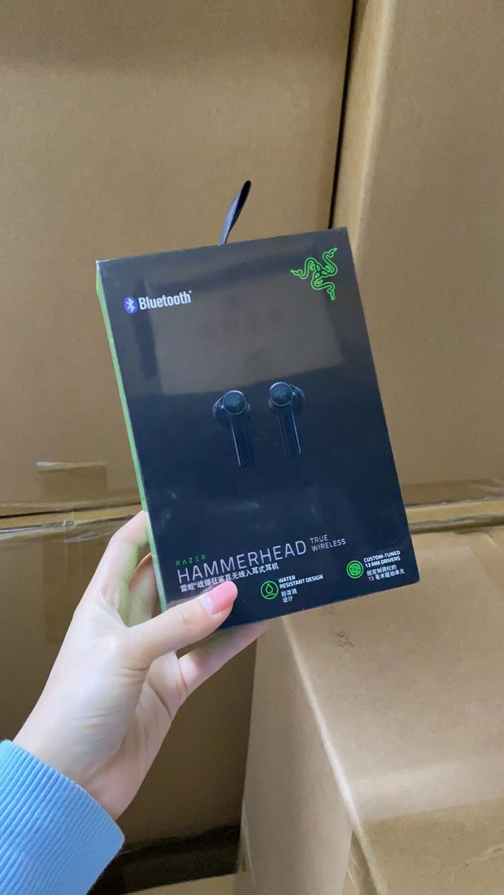 

2021 TOP Razer Hammerhead True Wireless Headphones TWS Bluetooth 5.0 IPX4 In-Ear Earbuds Built-in Microphone High Quality Earphone Headsets