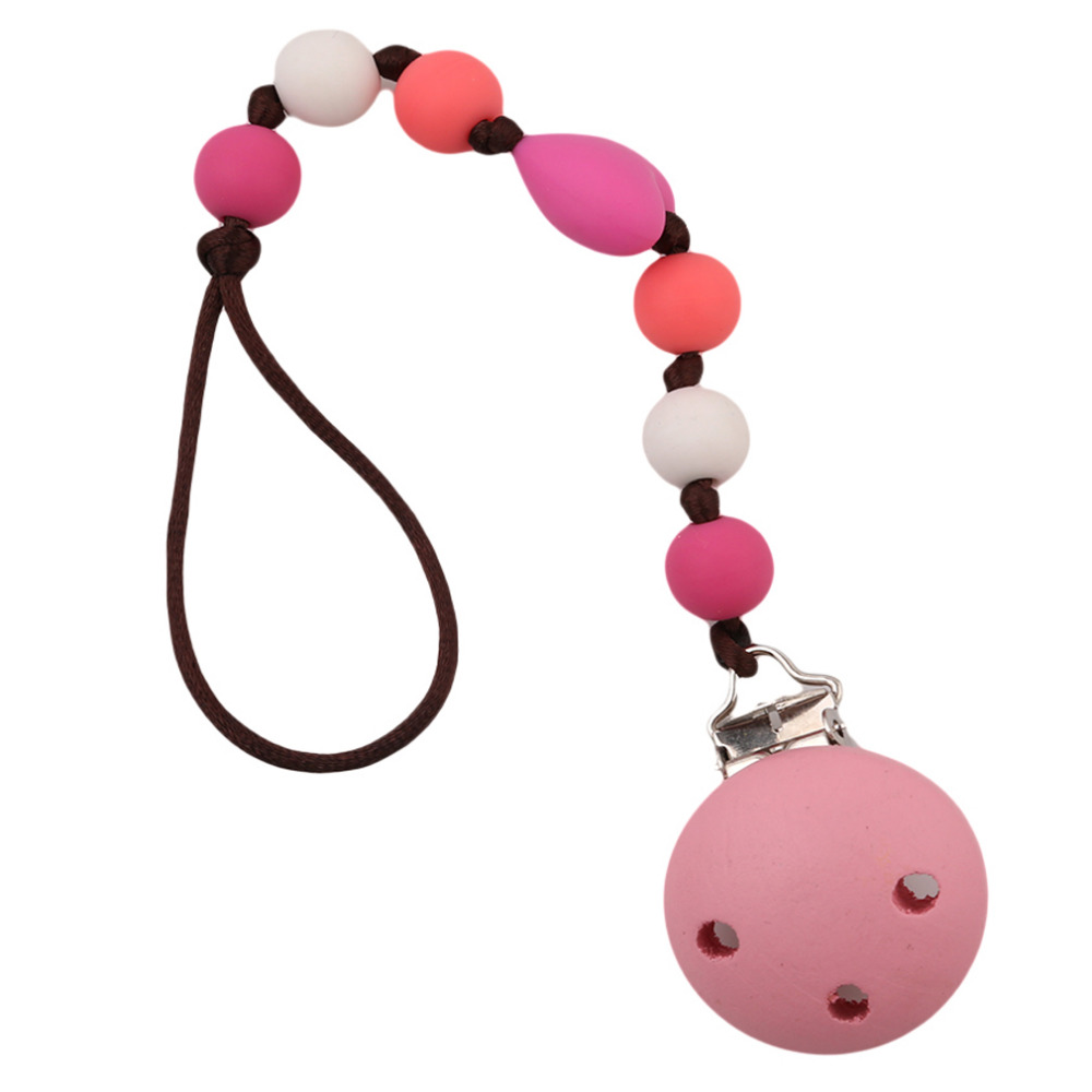 

New Baby Pacifier Clip Pacifier Chain Hand Made Cute Colourful Beads Dummy Clip Baby Soother Holder For Baby Kid