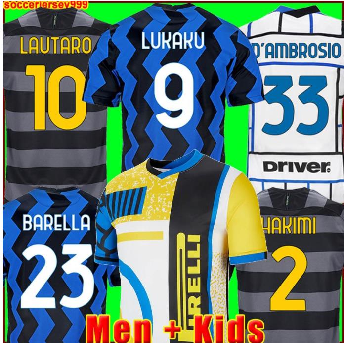 

INTER 2020 2021 soccer jersey LUKAKU MILAN VIDAL BARELLA LAUTARO ERIKSEN ALEXIS HAKIMI 20 21 football shirt uniforms men + kids kit 4th fourth, Black