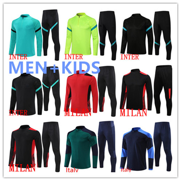 

2021 2022 men and kids AC training suit IBRAHIMOVIC PIATEK KAKA Soccer jacket survetement 21 22 maillot de foot CALHANOGLU mIlan football Tracksuit