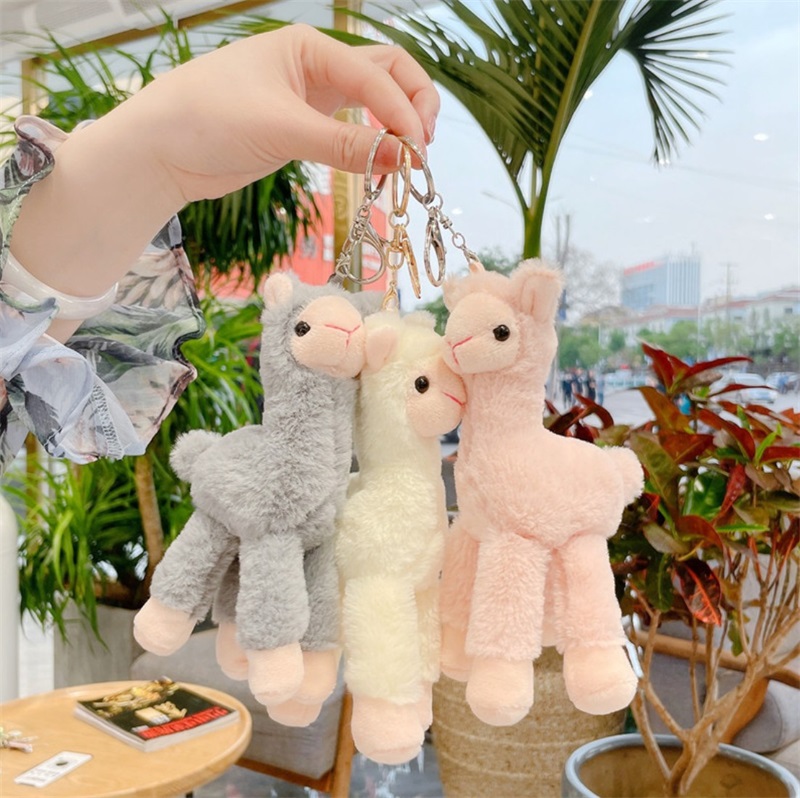 

Cute Lovely Alpaca Keychains Plush Toy Japanese Alpacas Soft Stuffed Sheep Llama Animal Dolls keychain Doll 18cm 291C3