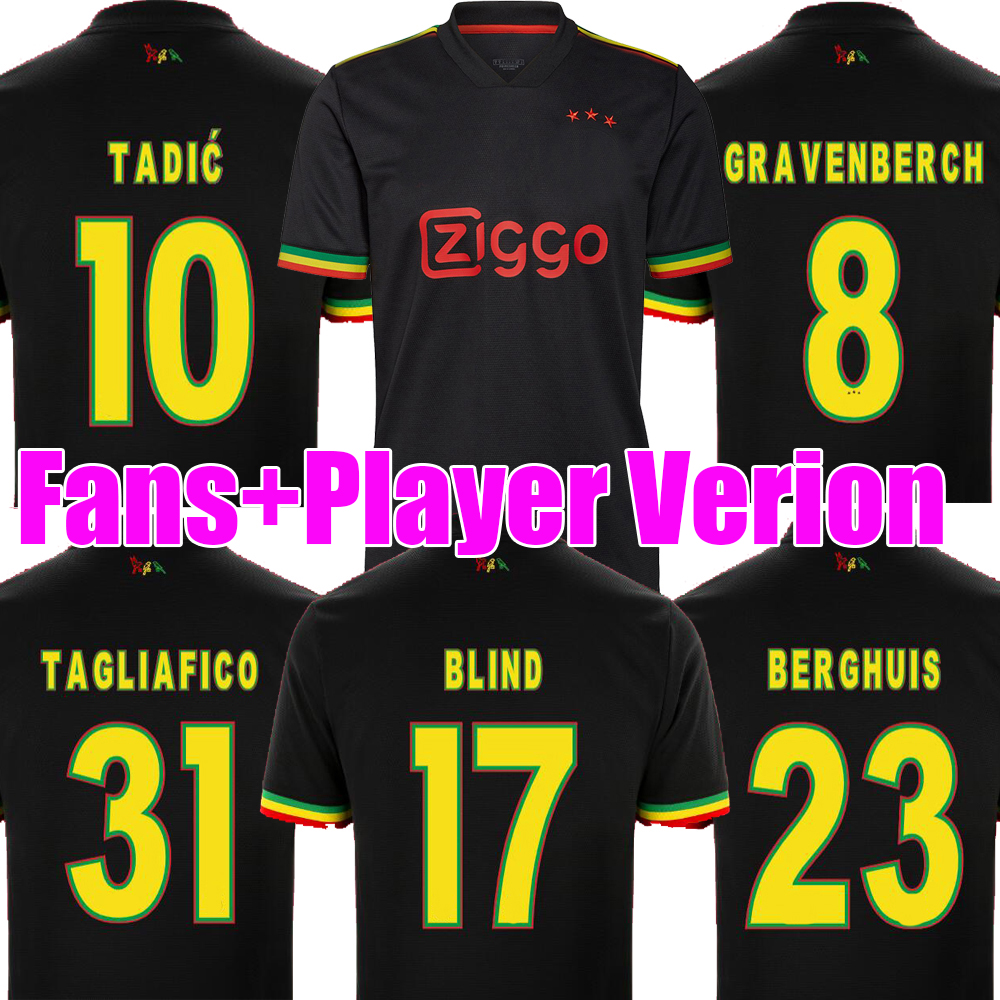 

2021 AJAX BOB MARLEY TADIC Soccer Jersey BERGHUIS GRAVENBERCH Amsterdam KUDUS BLIND PROMES HALLER NERES CRUYFF KLAASSEN men kids football shirt maillot camiseta, Player home