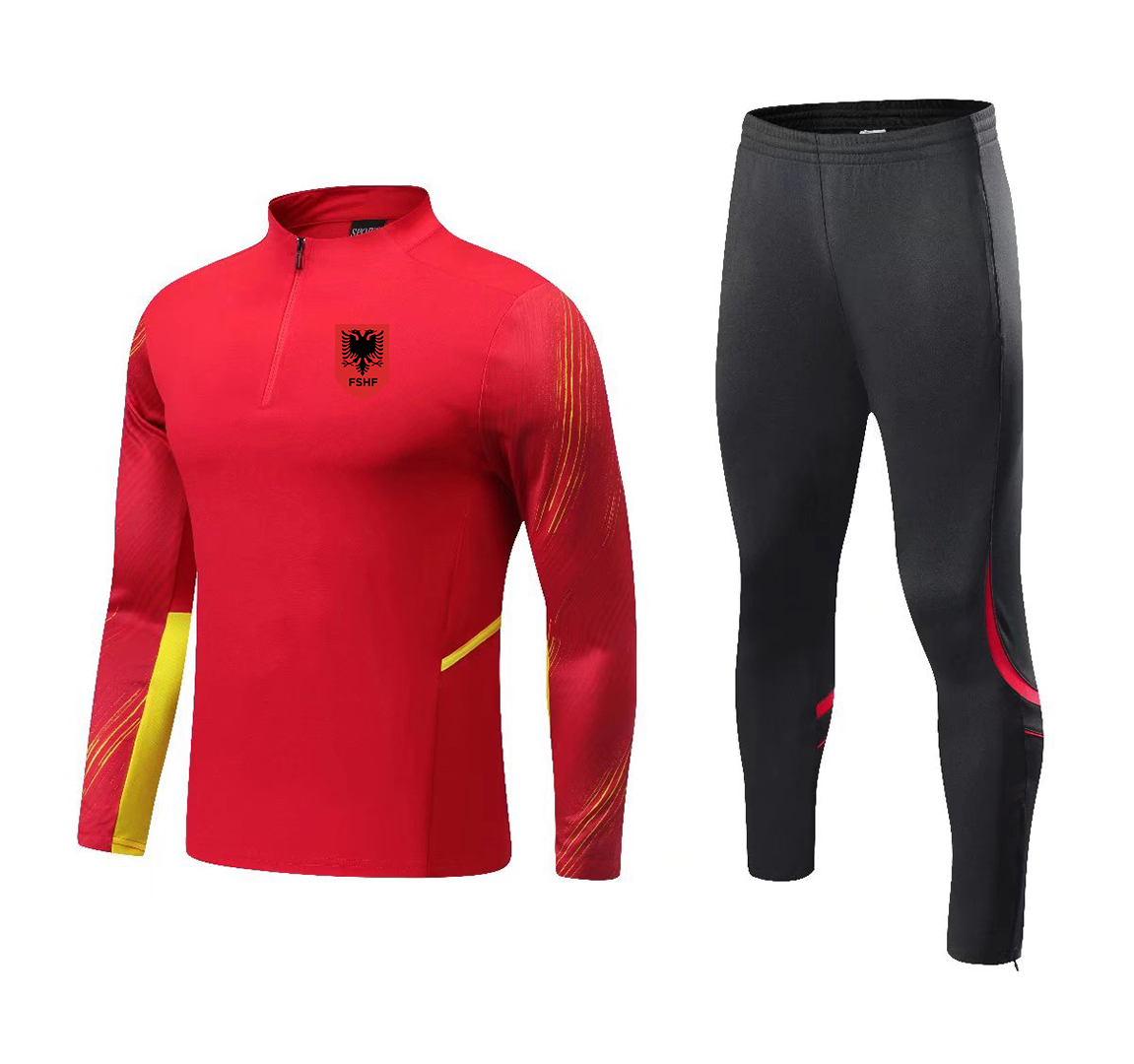 

2022 Albania New Tracksuits men kids kit adult children's set football training suit half zipper sportswear set Soccer Jerseys, No 4