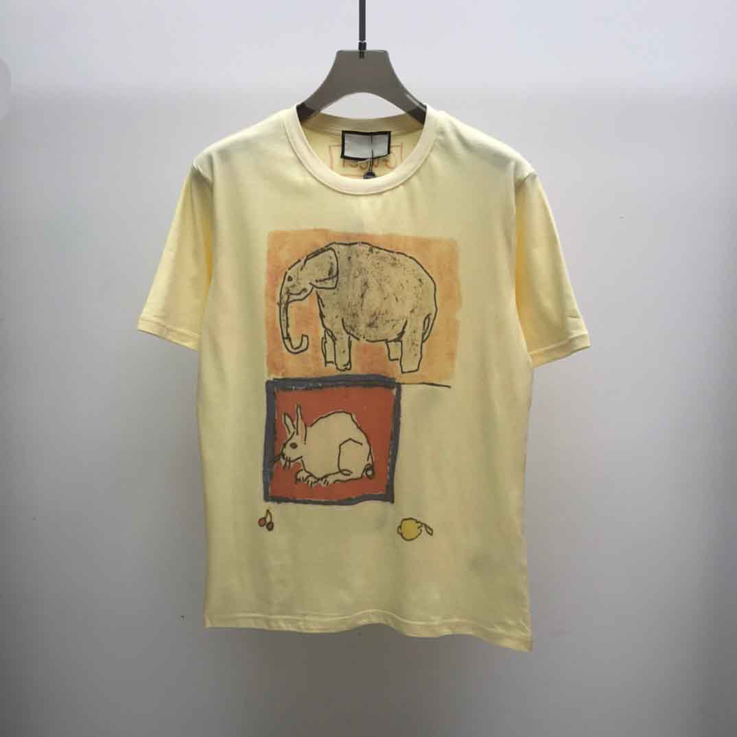 

2021ss spring and summer new high grade cotton printing short sleeve round neck panel T-Shirt Size: -l-xl-xxl-xxxl Color: black white bD74