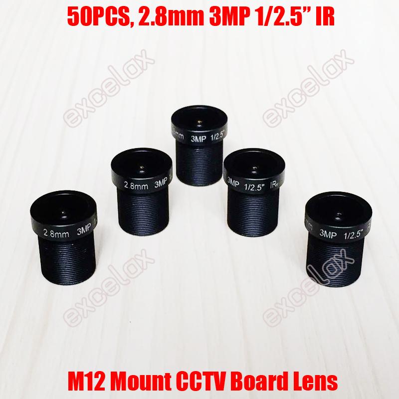 

Wholesale 50PCS/Lot 3MP 1/2.5" IR 2.8mm 160 Degrees Wide Angle View CCTV Fixed Board Lens M12 MTV Mount For Analog IP Camera