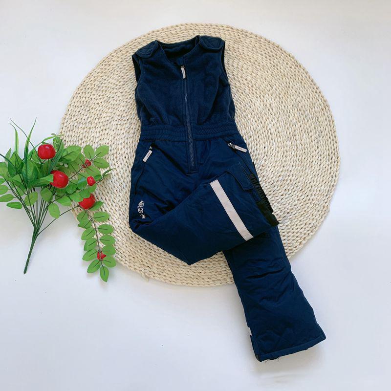 

Skiing Pants Children's Thickened Ski Suspenders Girls Jumpsuit Windproof Waterproof Outdoor Snowboard Boys, Blue