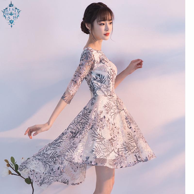 

Evening Dresses Ameision Simple High Low Long 2021 Elegant O-neck Half Sleeves Lace Prom For Graduation Plus Size, Black;red