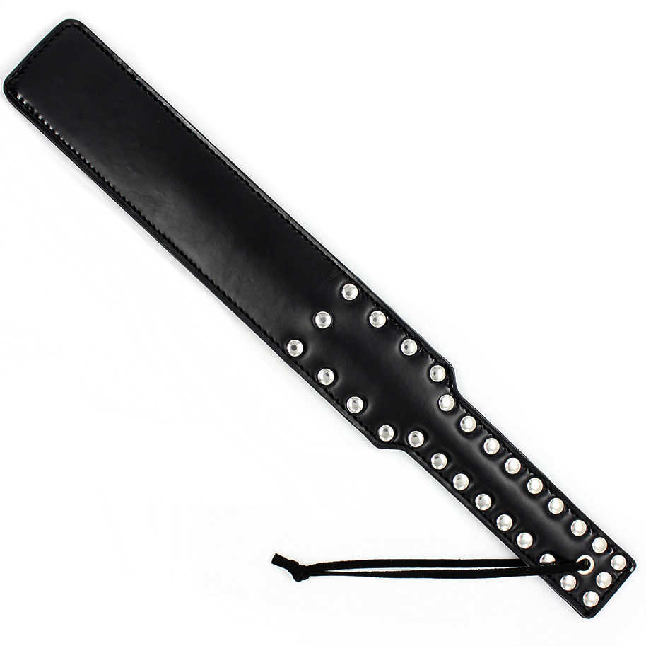 

38cm SM PU leather spanking paddle slap flap clap pat beat whip lash strap adult fetish slave game sex toy for couple men women X0603