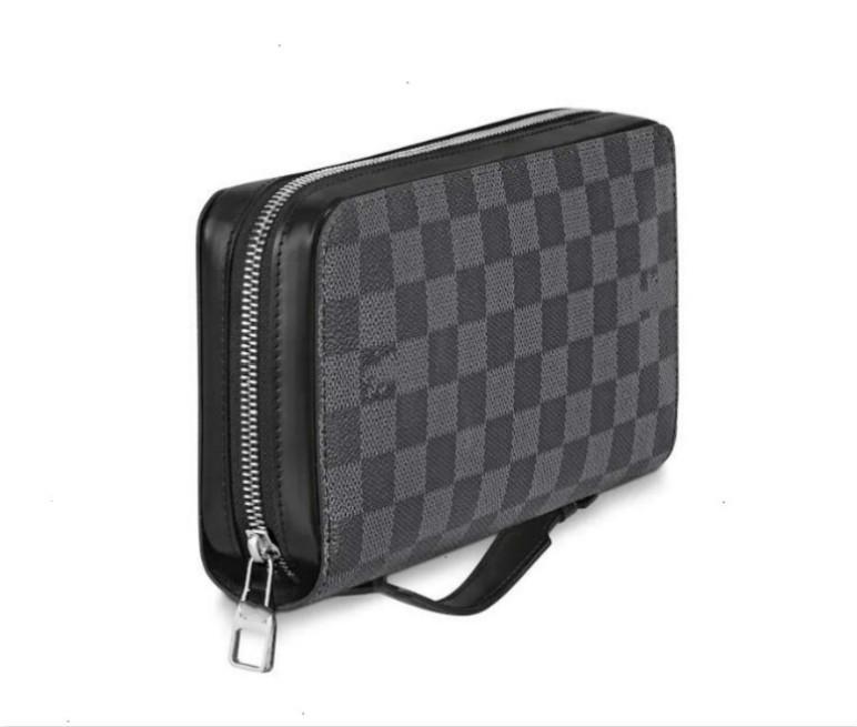 

N41503 ZIPPY XL WALLET Long Wallets MEN REAL LEATHER LONG WALLET CHAIN WALLETS COMPACT PURSE CLUTCHES EVENING KEY CARD HOLDERS1a, Black;red