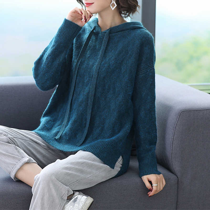

Winter Fashion Sweater and Jumper Hooded Sueter sweater Big Pocket Solid Oversized Sweater Jumpers roupas feminino 210604, Green