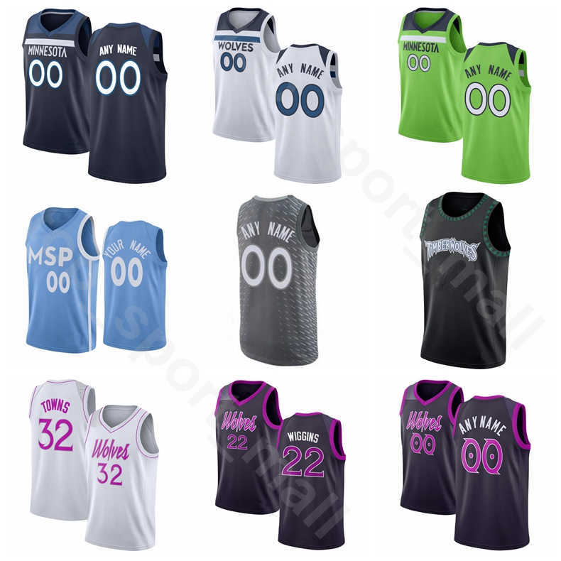 

Screen Print Basketball Karl Anthony Towns Jersey D Angelo RUSSELL Jarrett Culver Jake Layman Josh Okogie, Black;red