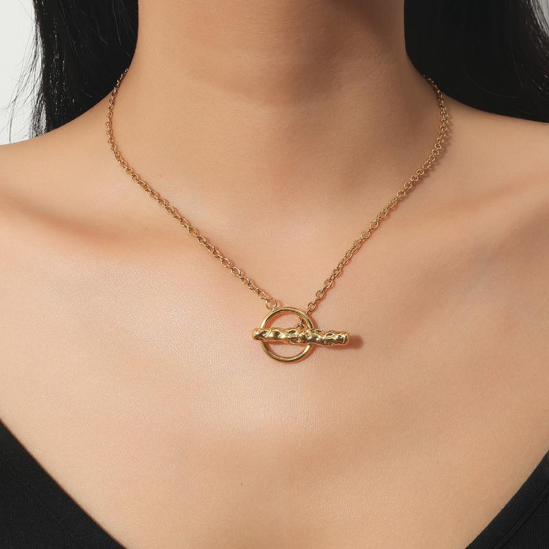 

Chains Ins Style Thick Chain Clavicle Hip Hop Punk Metal OT Buckle Short Necklace Design Simple Collar Female Women Necklaces