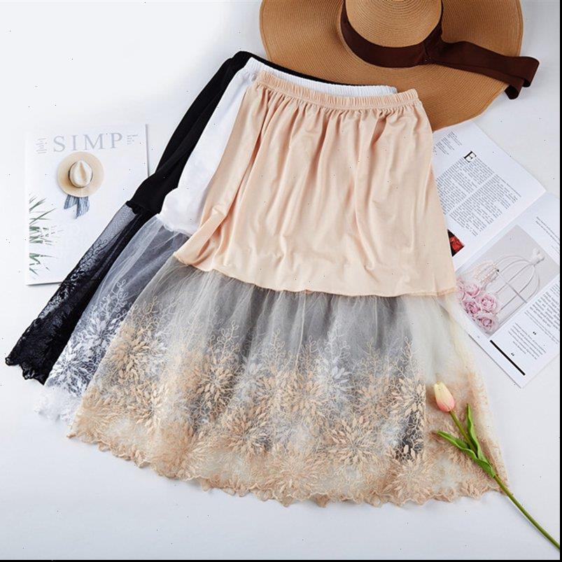 

womens skirt women lace slip extender knee length a line half extenders petticoat zjm9261 drop good quality, Black