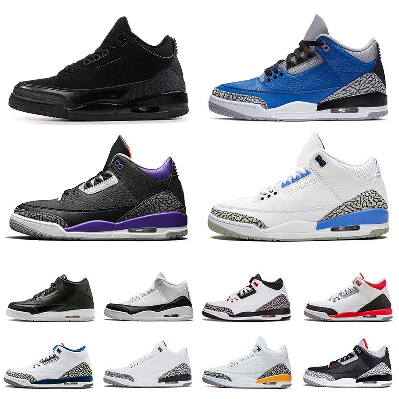 

Jumpman 3 3s Mens Shoes Varsity Royal UNC White Cement Cool Grey Black Cat Men Women Sneakers Trainers, 14
