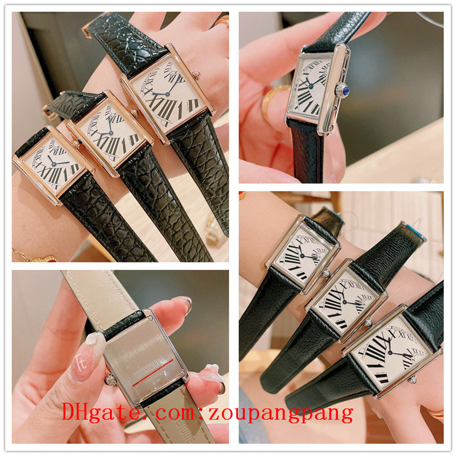 

high quality luxury tank ladies brand quartz watches joker rose gold wristwatches classic square santos womens watch D3420