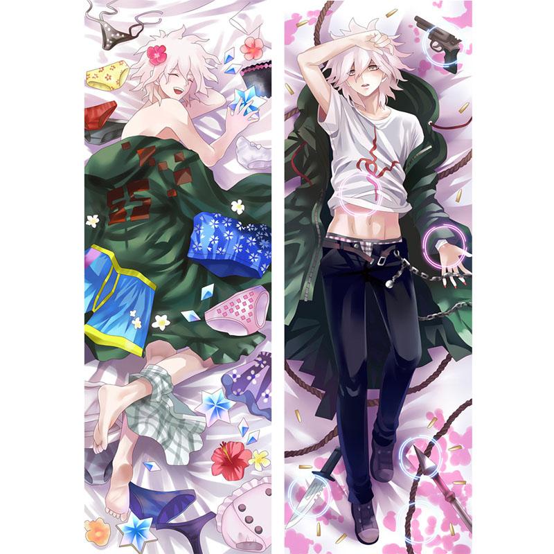 

Pillow Case Anime Danganronpa 2 Dakimakura Komaeda Nagito Hugging Body Cover Cushion Male Otaku Cosplay DIY Custom Gift