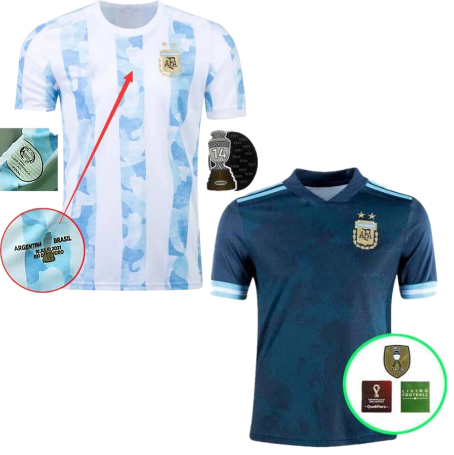 

S- 4XL 20 21 Argentina #10 MESSI Soccer Jersey 2021 Home AGUERO ICARDI DI MARIA Shirt Away LAUTARO Football Uniform Sales, Black