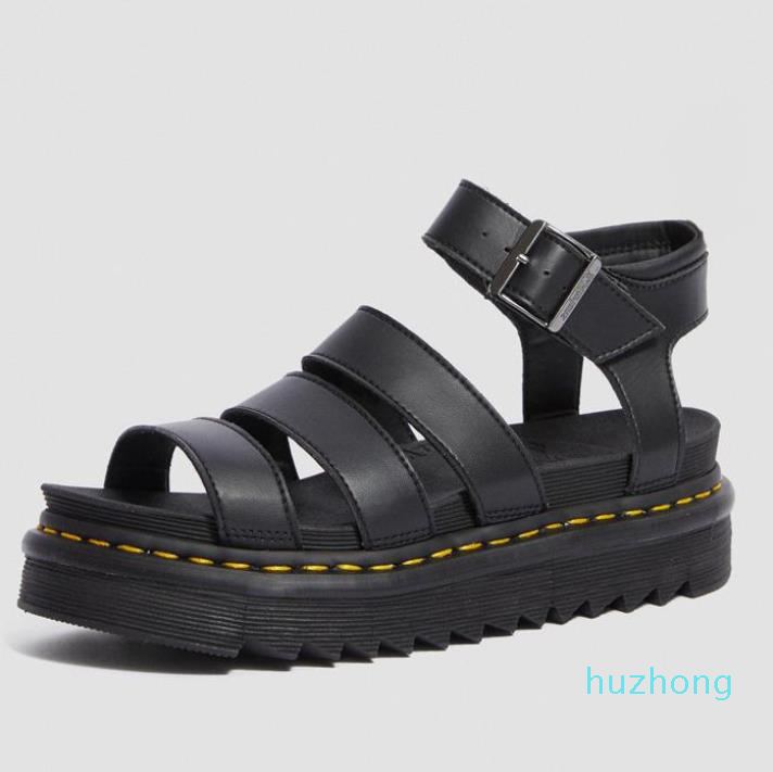 

Luxury designer gladiator sandals women black summer causal shoes comfortable genuine leather buckle dr martin platform sandals size 35-40