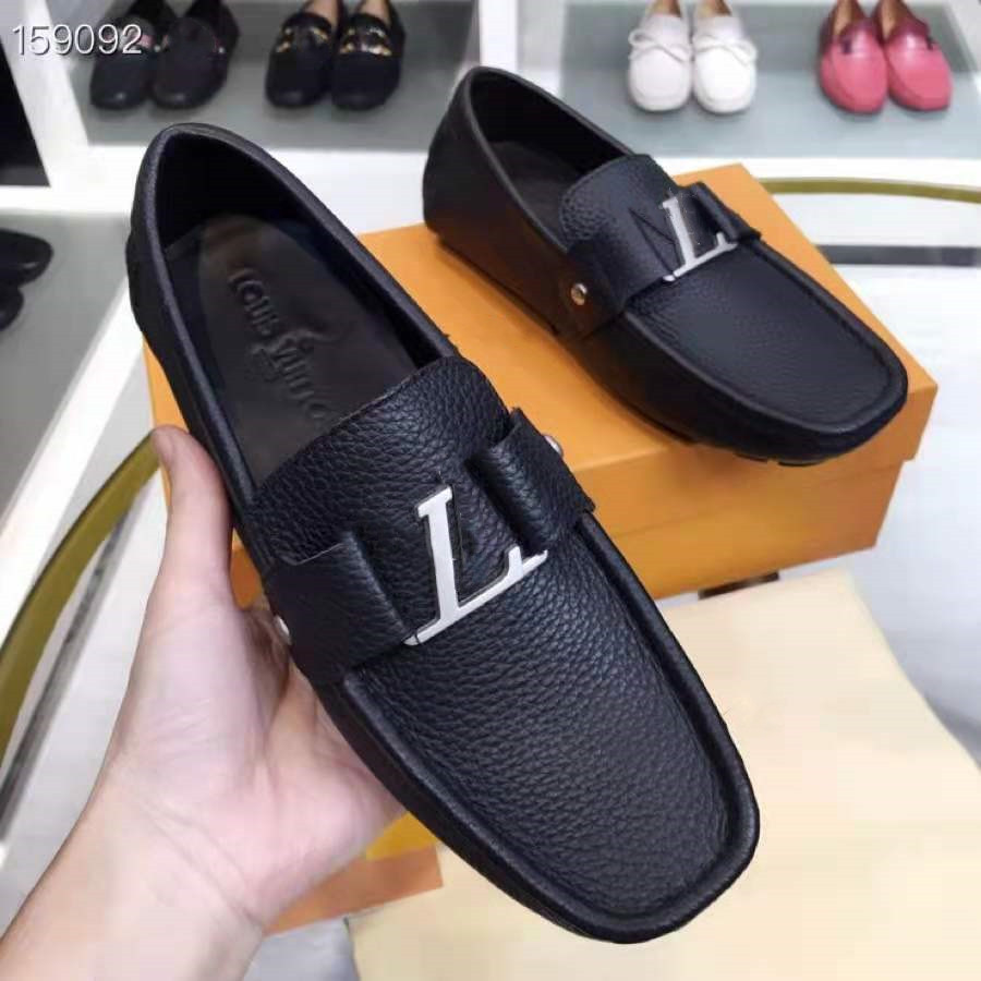 

High quality men dress shoes casual flat Loafers fashion designer metal buckle loafer classic driving shoes, Picture color 1