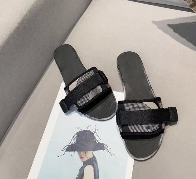 

2021 Designer Sandals Summer Flat Slippers fashion beach woman Big head Slipper letters shoe with box, Color 2