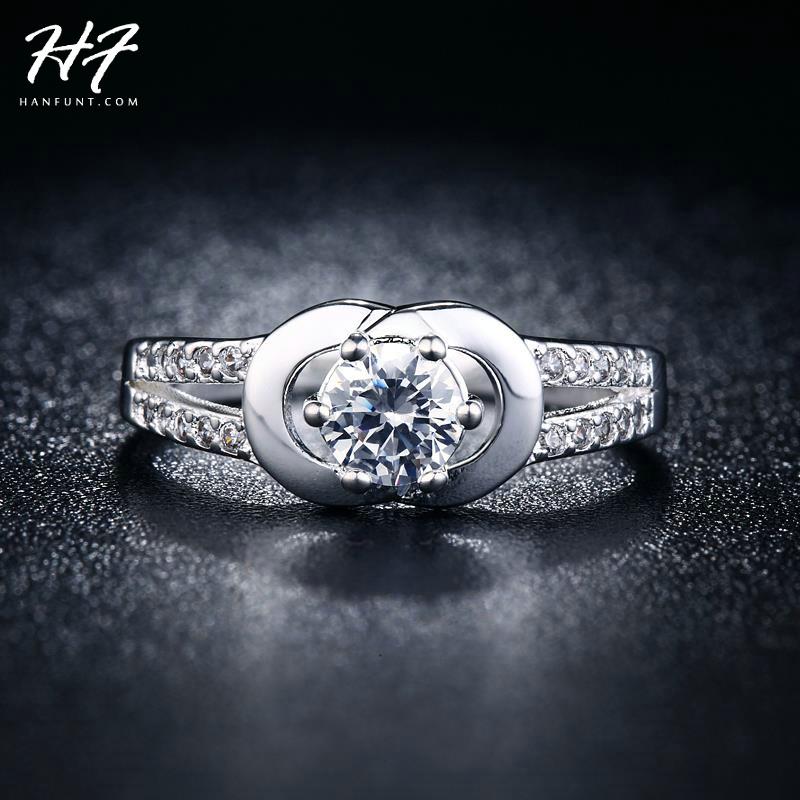 

Wedding Rings Sliver Color Bijoux Fashion & Engagement Ring Made With + CZ Crystal Jewelry For Women Sale R518, Slivery;golden