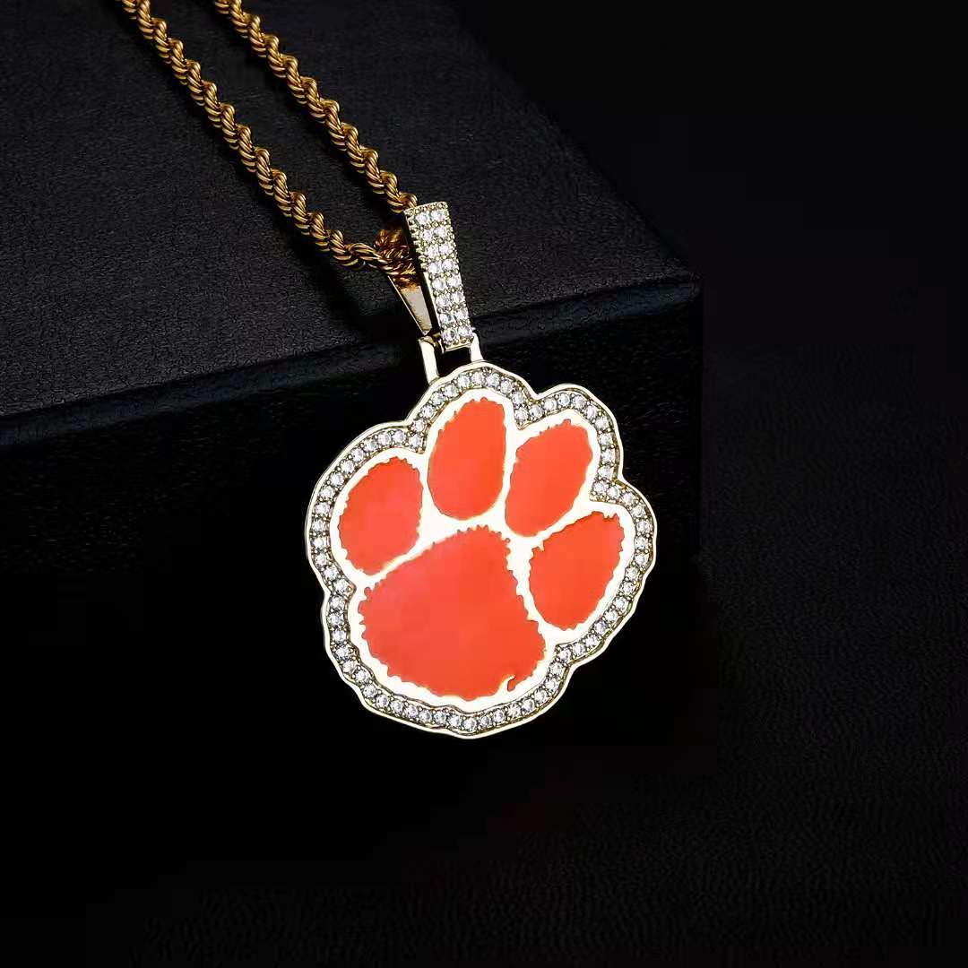 

iced out pendant bear paw necklace for men women luxury designer mens bling diamond pendants punk cute hip hop jewelry couple love gift gf bf statement necklaces
