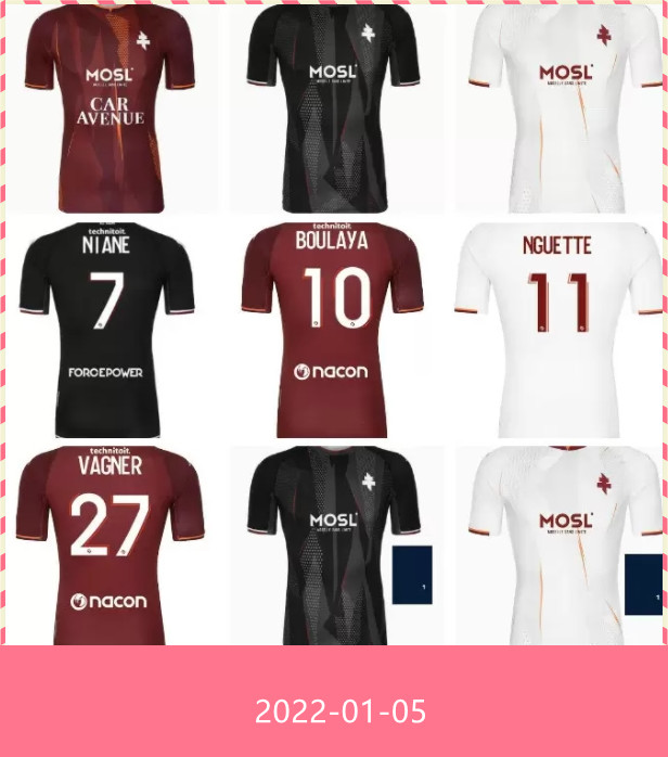 

maillot de foot 21 22 FC METZ SOCCER JERSEYS 2021 2022 BOULAYA DIALLO CENTONZE BRONN VAGNER NIANE FOFANA HOME away 3rd FOOTBALL SHIRT, Red