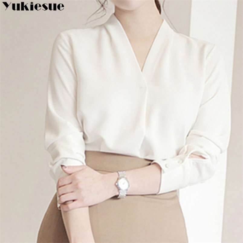 

elegant white office summer long sleeve women' shirt blouse for women blusas womens tops and blouses chiffon shirts plus size 210831, Gray-blue